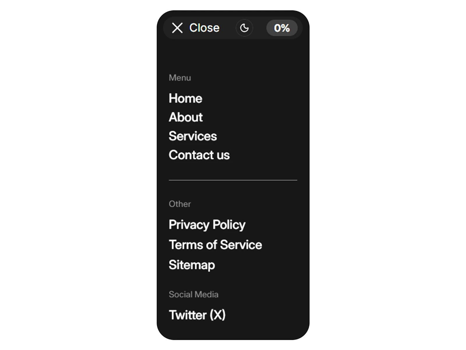 Navigation Menu Bar · Free Navigation Component