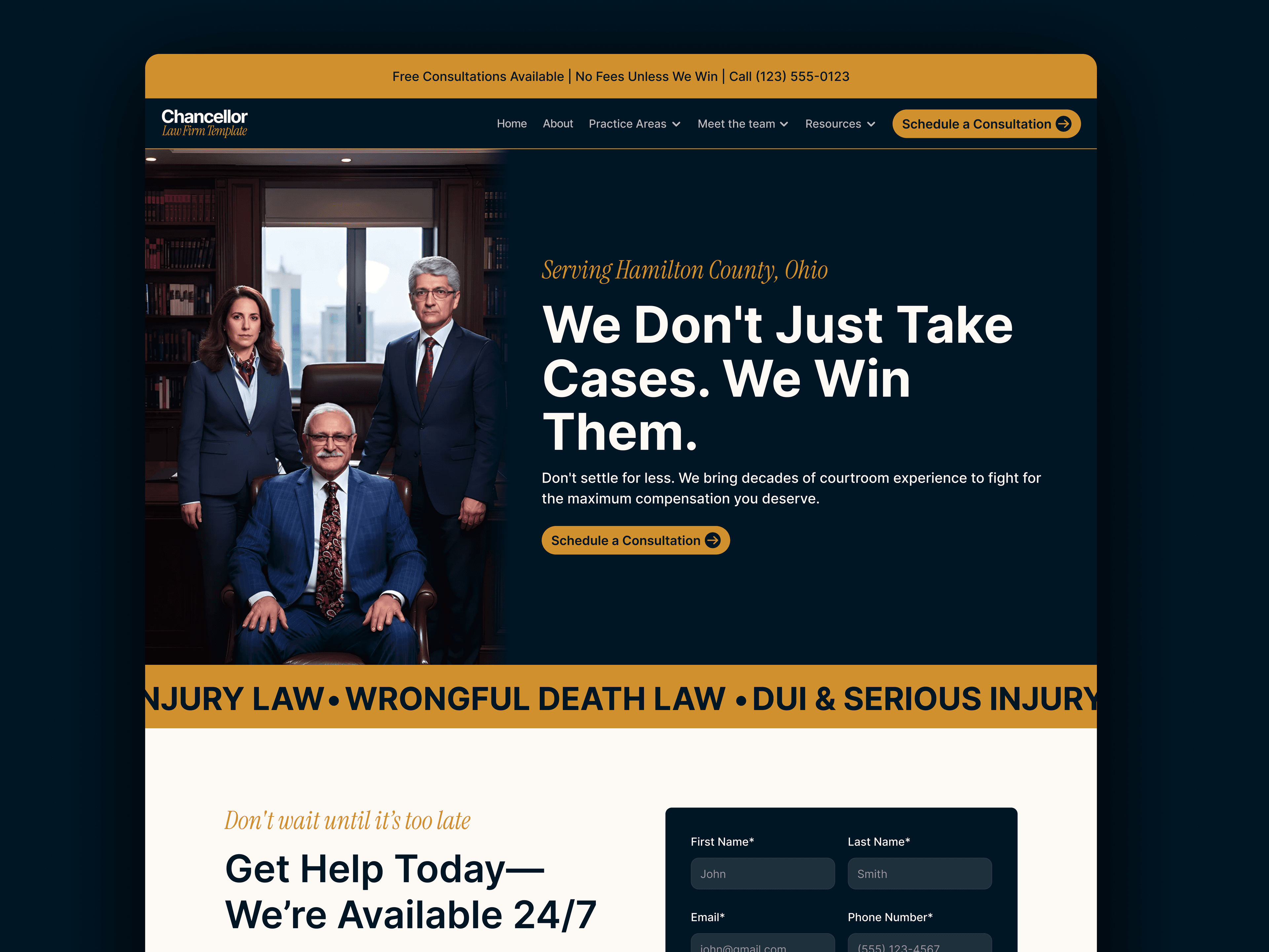 Chancellor · Law firm website that wins clients