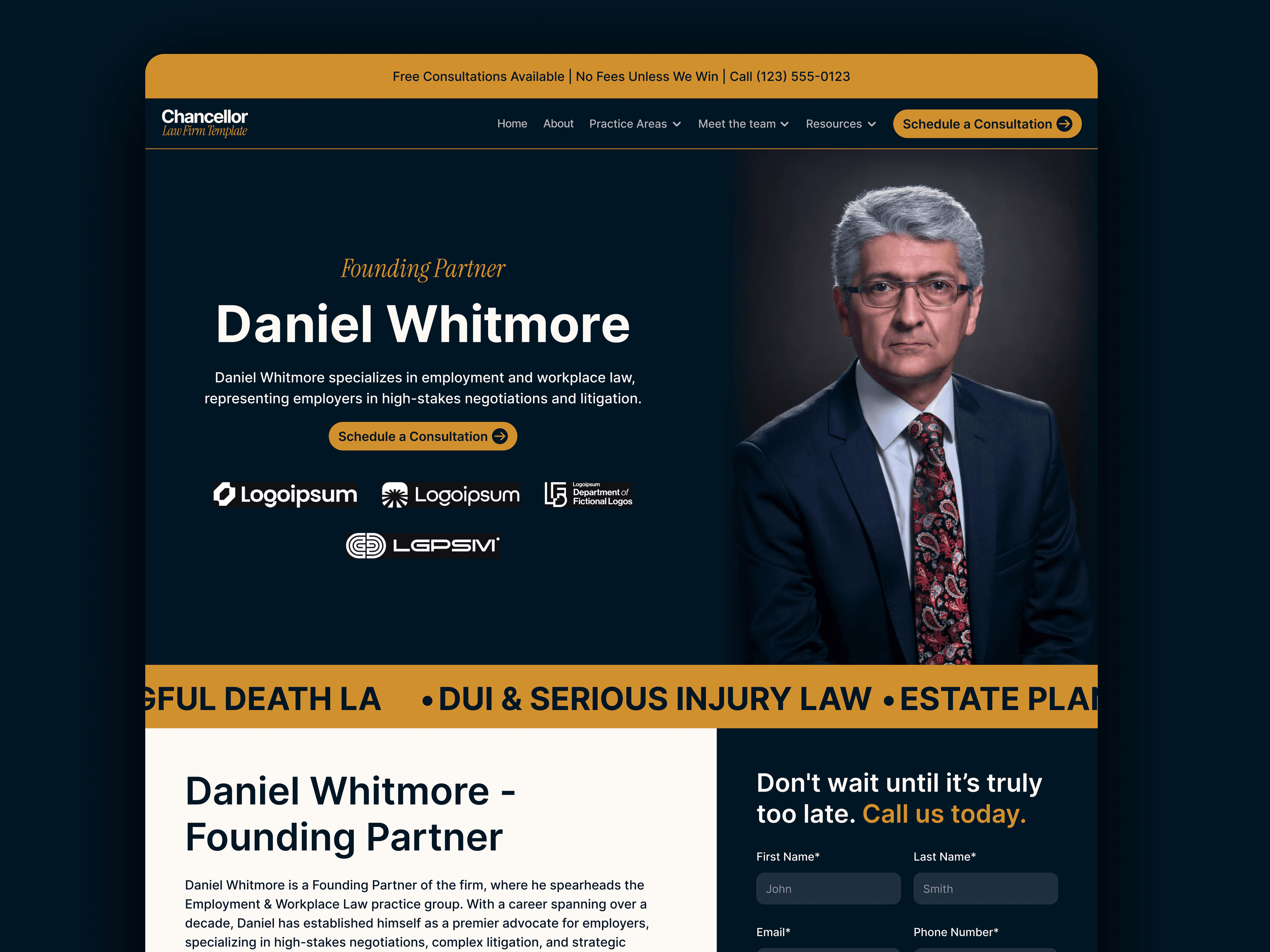 Chancellor · Law firm website that wins clients preview 3
